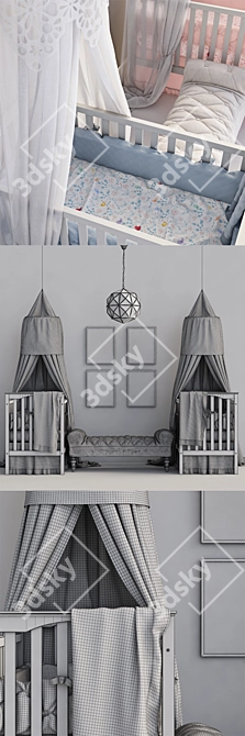 Pottery Barn Kids Kendall Crib Set 3D model image 3