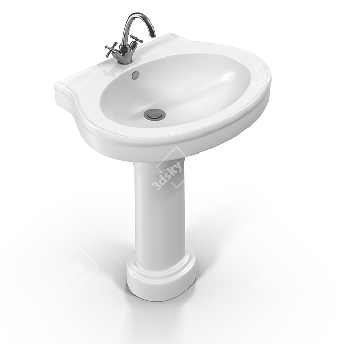 Cezares PRIMO: Modern Single-Hole Sink with Column Mount 3D model image 1