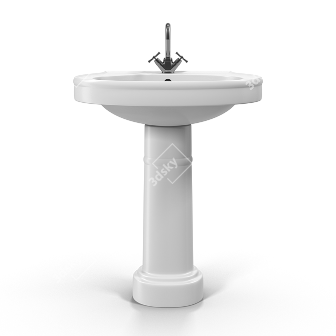 Cezares PRIMO: Modern Single-Hole Sink with Column Mount 3D model image 2