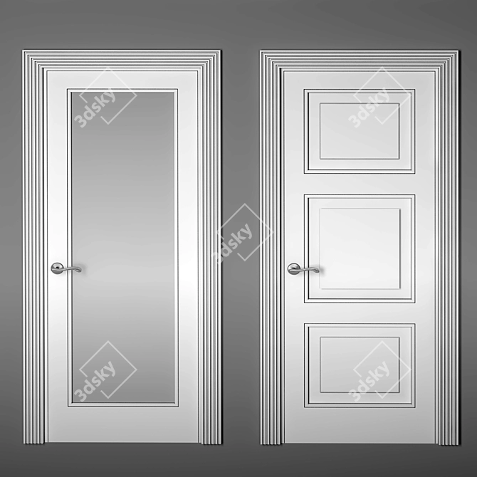 Elegant Verona Collection Doors 3D model image 3