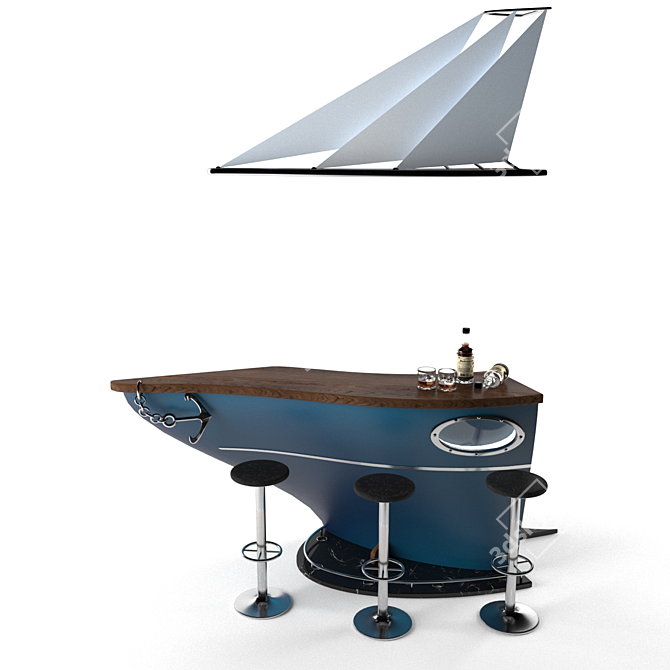 Title: Floating Bar Oasis 3D model image 1