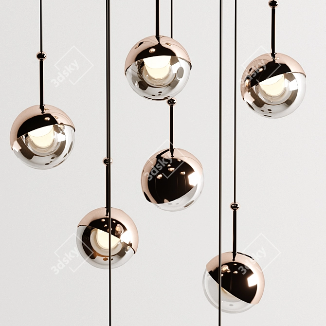 Dora LED Multi Light Pendant: Elegant Illumination for Any Space 3D model image 2