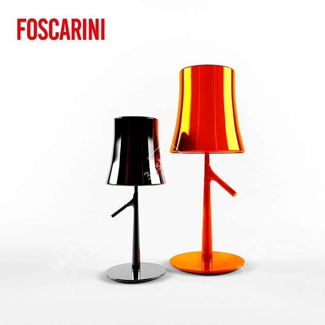 Birdie Chrome & Copper Table Lamps 3D model image 2