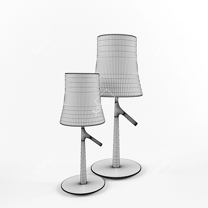 Birdie Chrome & Copper Table Lamps 3D model image 3