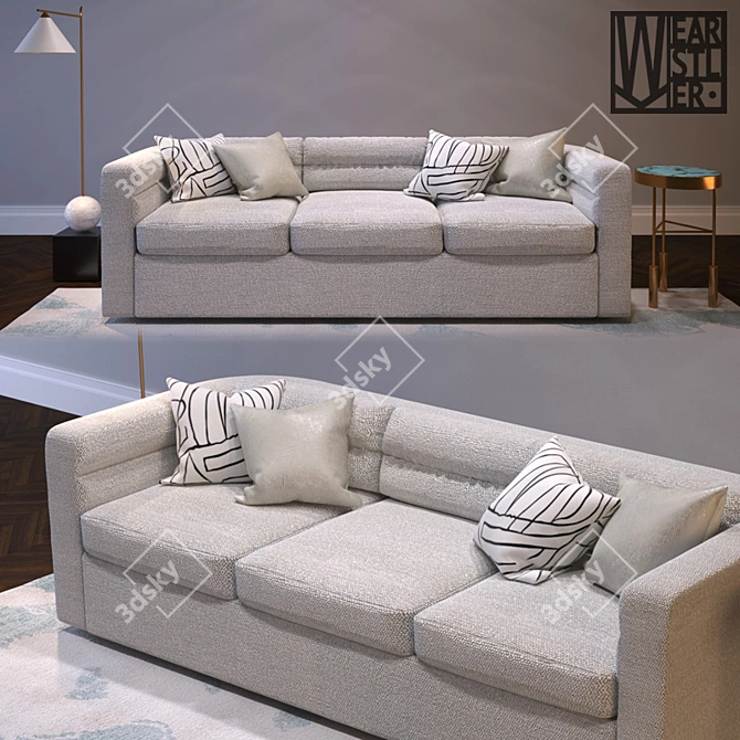 Elegant Melrose Sofa by Wearstler 3D model image 1