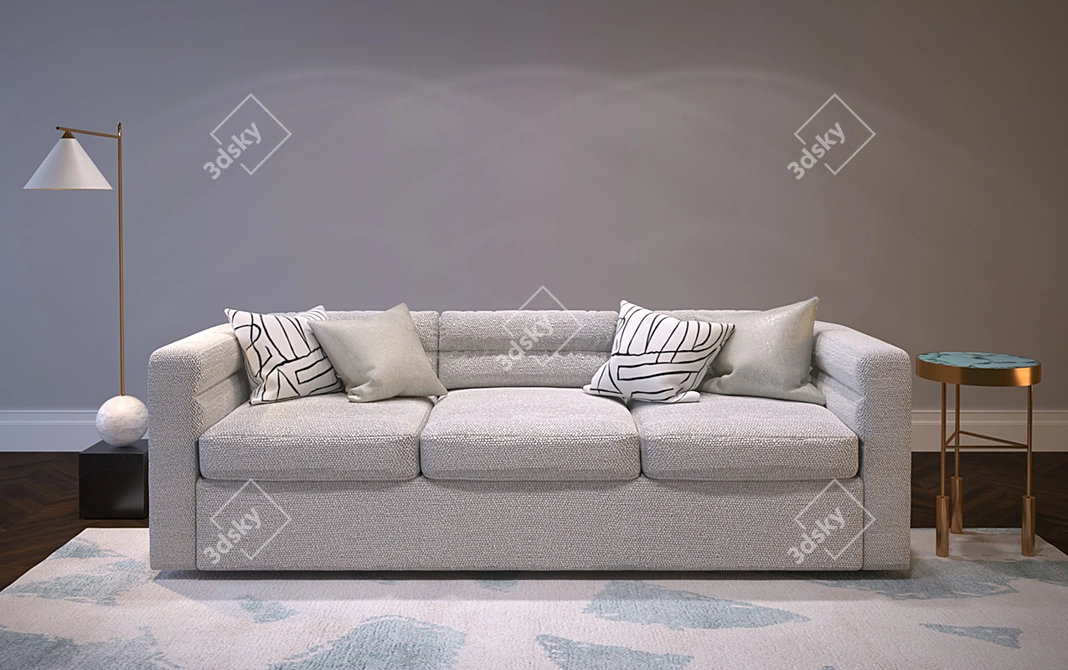 Elegant Melrose Sofa by Wearstler 3D model image 2