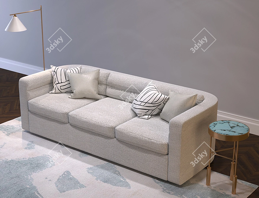 Elegant Melrose Sofa by Wearstler 3D model image 3