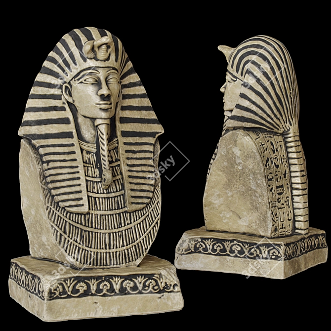 Ancient Egyptian Pharaoh Statue 3D model image 1