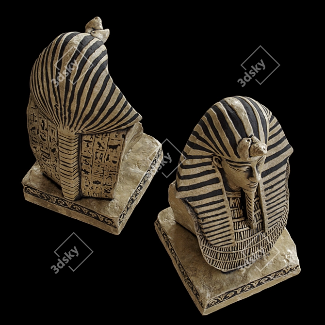 Ancient Egyptian Pharaoh Statue 3D model image 2