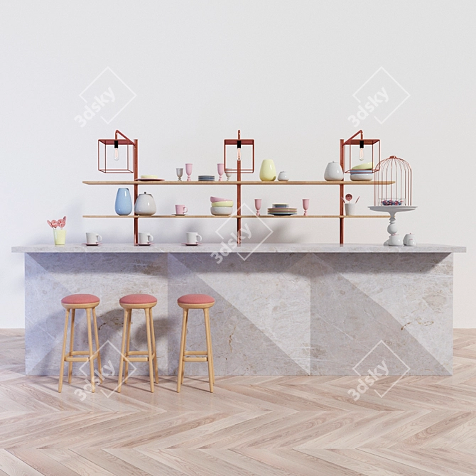 Sweet Delights Dessert Bar 3D model image 2