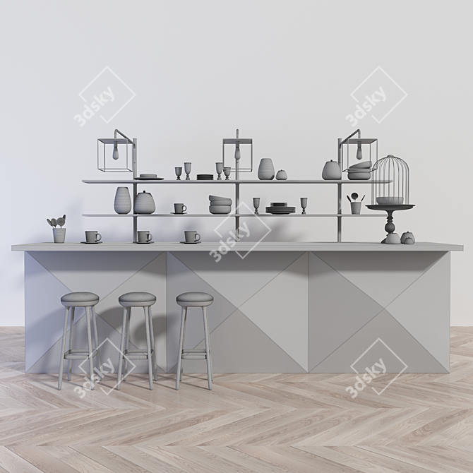 Sweet Delights Dessert Bar 3D model image 3