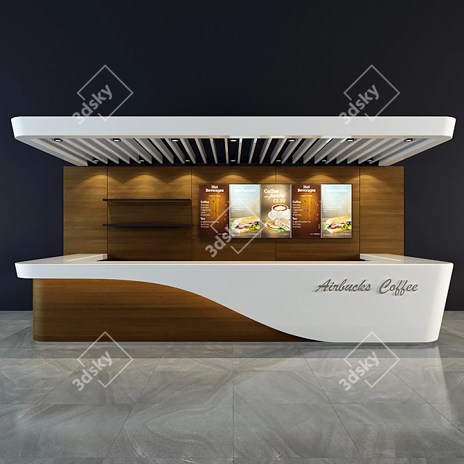 Versatile Bar Counter for Retail Spaces 3D model image 1