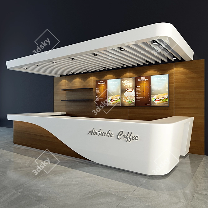 Versatile Bar Counter for Retail Spaces 3D model image 2