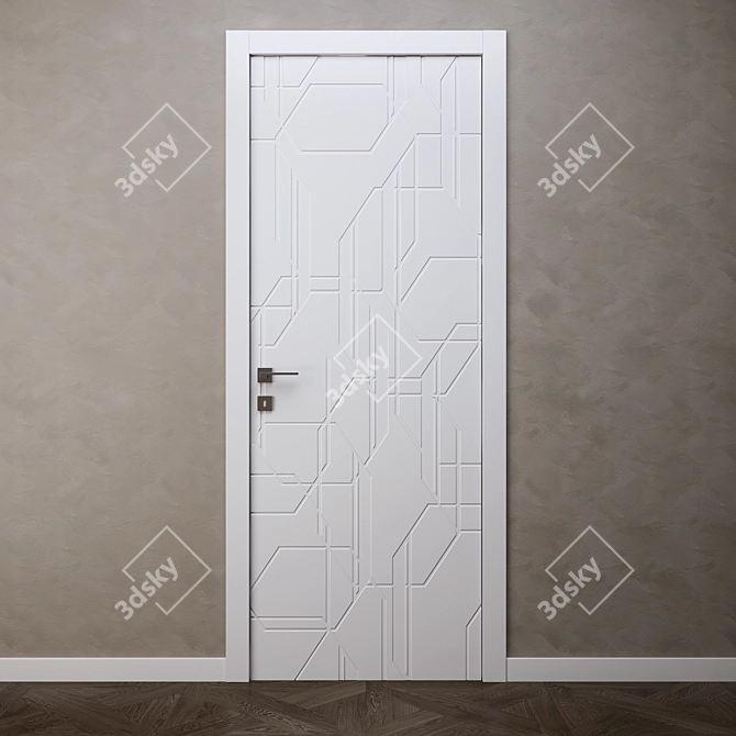 Elegant Zelda Handled Barausse Door 3D model image 1