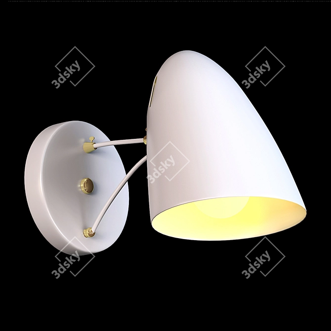 Sleek Metal Wall Sconce 3D model image 2