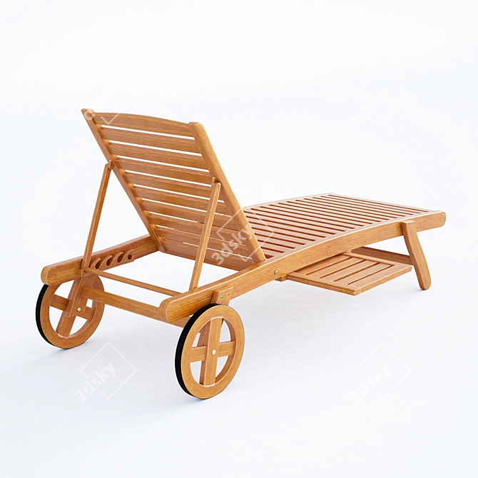 All-Weather Wood Chaise Lounge 3D model image 3