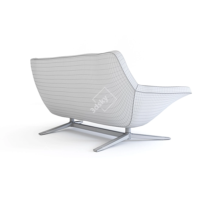 Title: Metropolitan Aluminum Leg Sofa 3D model image 3