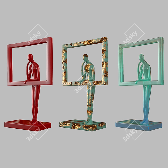 Title: Serene Contemplation Figurine 3D model image 1