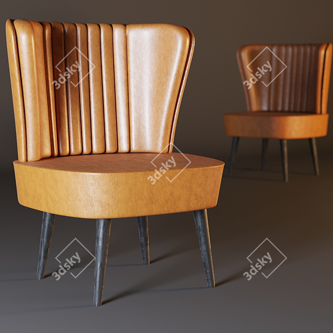 Cozy Velvet Armchair 3D model image 1