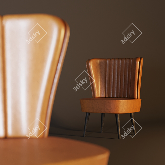 Cozy Velvet Armchair 3D model image 2