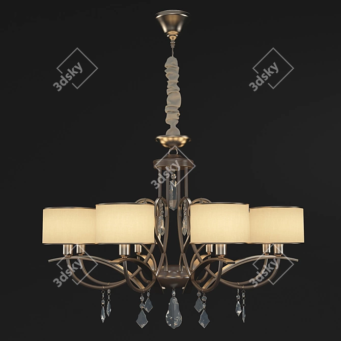 Elegant Crystal Chandelier 3D model image 1