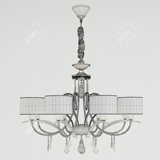 Elegant Crystal Chandelier 3D model image 3