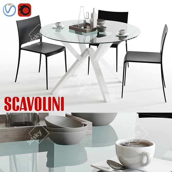 Scavolini Shangai & Mya: Stylish 3D Set 3D model image 1