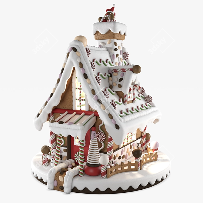 Yuletide Delights Gingerbread House 3D model image 1