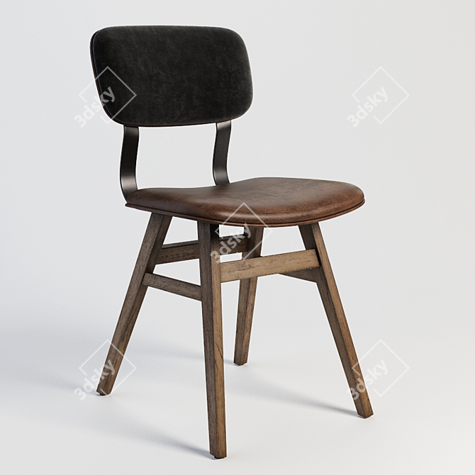 Elegant Lunet Side Chair 3D model image 1