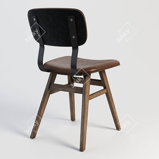 Elegant Lunet Side Chair 3D model image 2