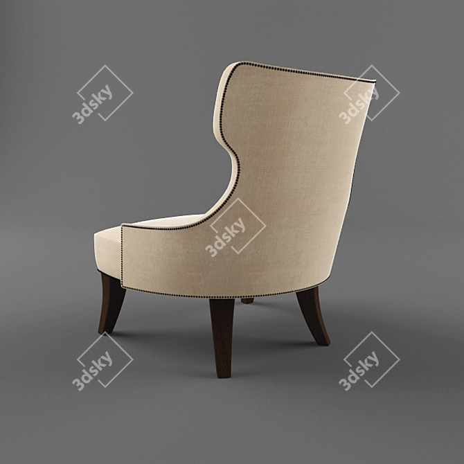 Baker Tufted Lounge Chair 3D model image 3