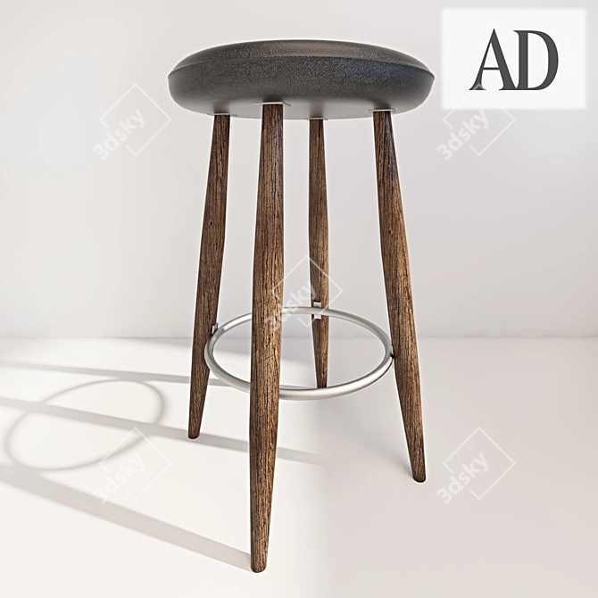 Modern Bar Stool - CH56/58 3D model image 2