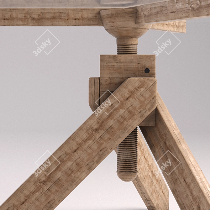 Sculptural Vidun Table & Siver Chair 3D model image 2