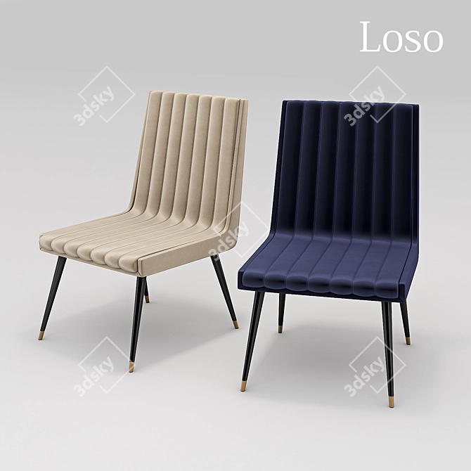 Loso Chair - Vibrant Yellow and Blue 3D model image 1