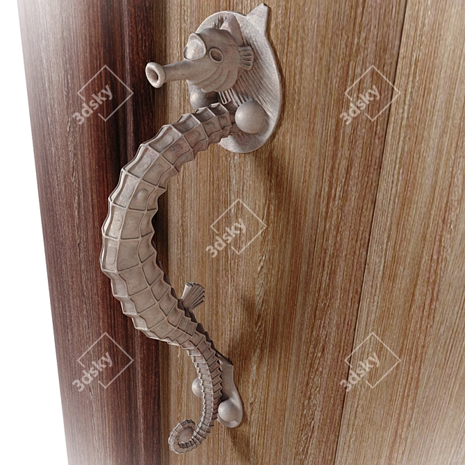 Sleek Steel Door Knob 3D model image 2