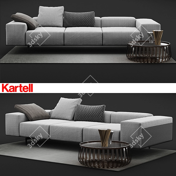 Sleek and Stylish Kartell Largo Sofa 3D model image 1