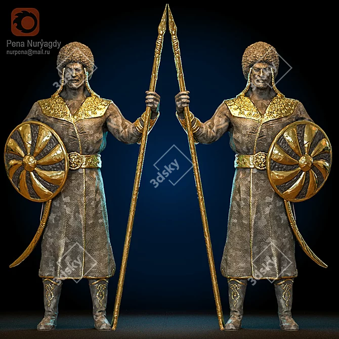 Mert Esger: Turkmen Warrior 3D model image 3