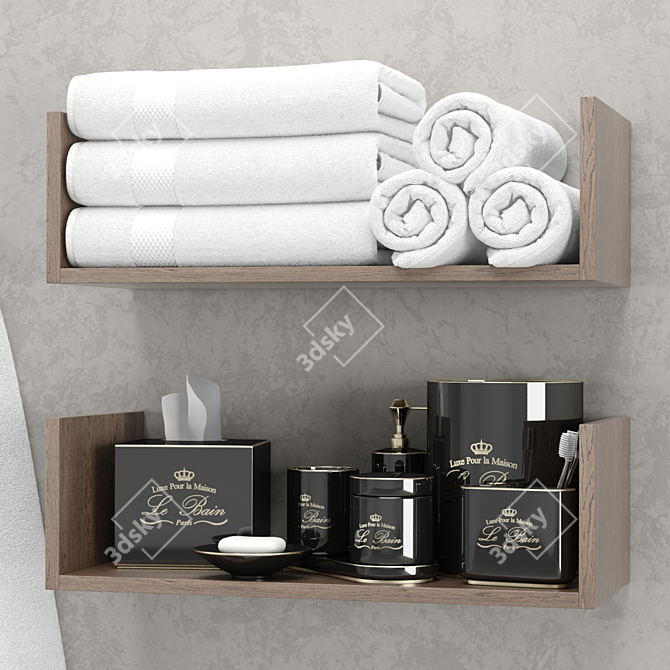 Luxury Bathroom Accessories Set 3D model image 2