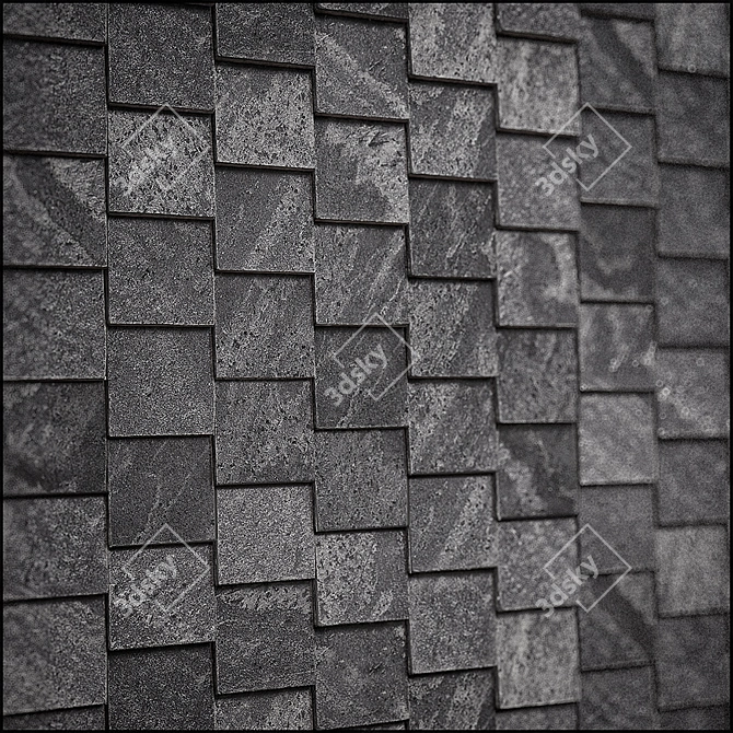  Mosaic Stone Grey: High-Res Texture, UV-Mapped, V-Ray Render 3D model image 1