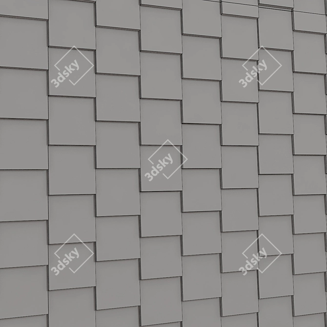  Mosaic Stone Grey: High-Res Texture, UV-Mapped, V-Ray Render 3D model image 3