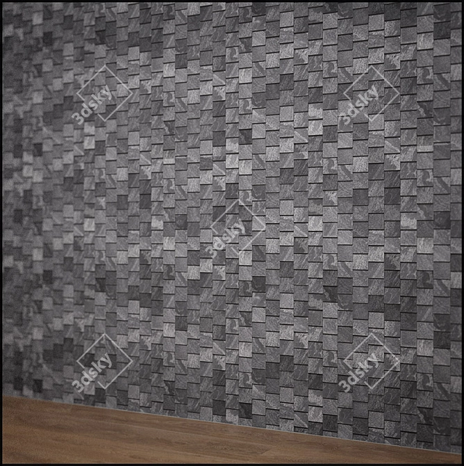  Mosaic Stone Grey: High-Res Texture, UV-Mapped, V-Ray Render 3D model image 4