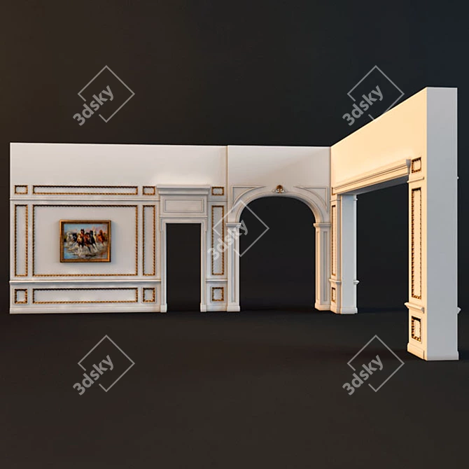  Vintage Wall Molds 2: Timeless Elegance 3D model image 2