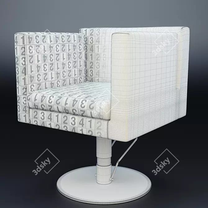 Welonda Glo: Professional Hairdressing Chair 3D model image 2