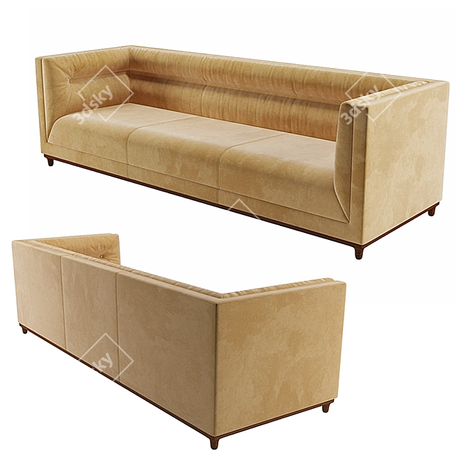 Midnight Luxury: Bernhardt Design Alex Sofa 3D model image 2