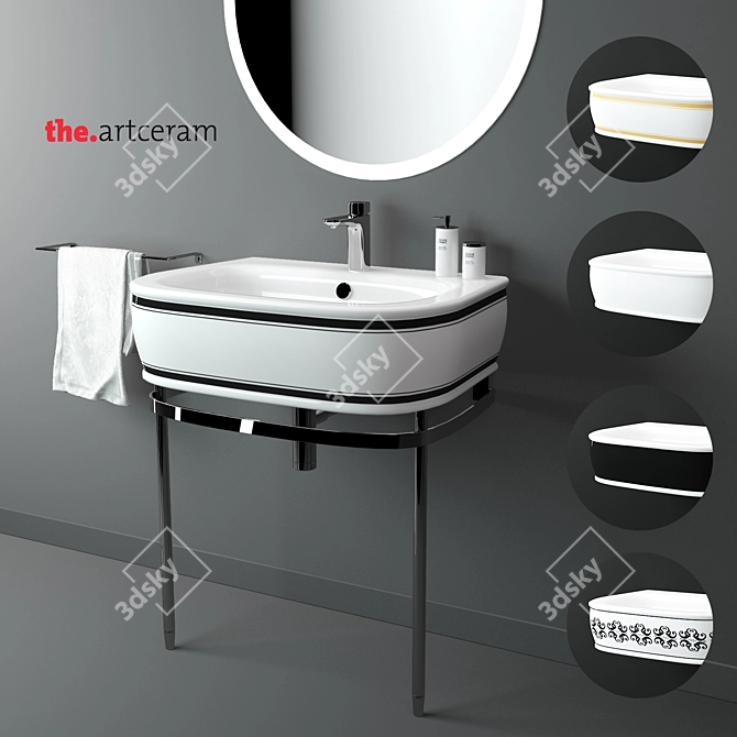 Artceram Azuley Washbasin - Variety of Stylish Colors 3D model image 1