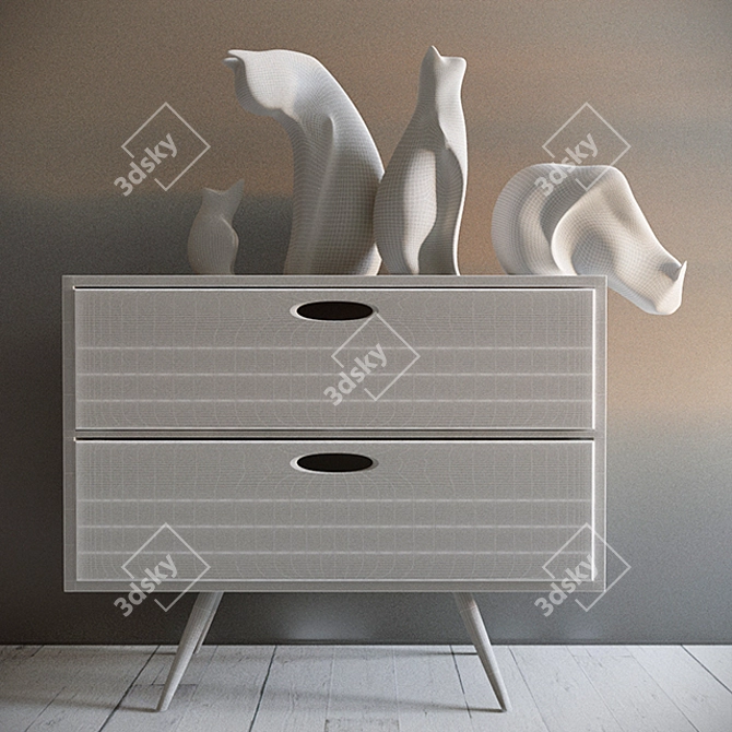 Cat-inspired Decor Set 3D model image 3