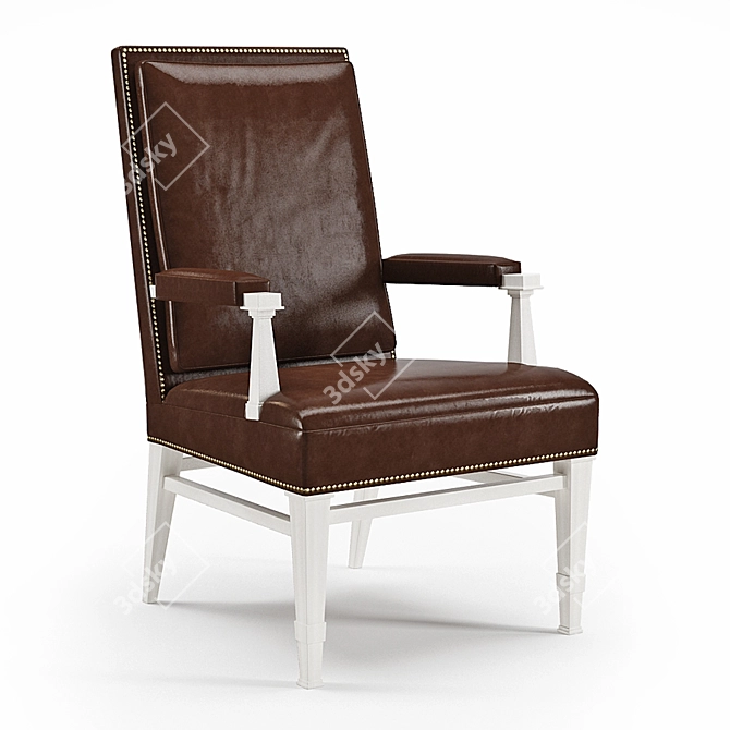 Elegant Sheffield Armchair by Hickory 3D model image 1