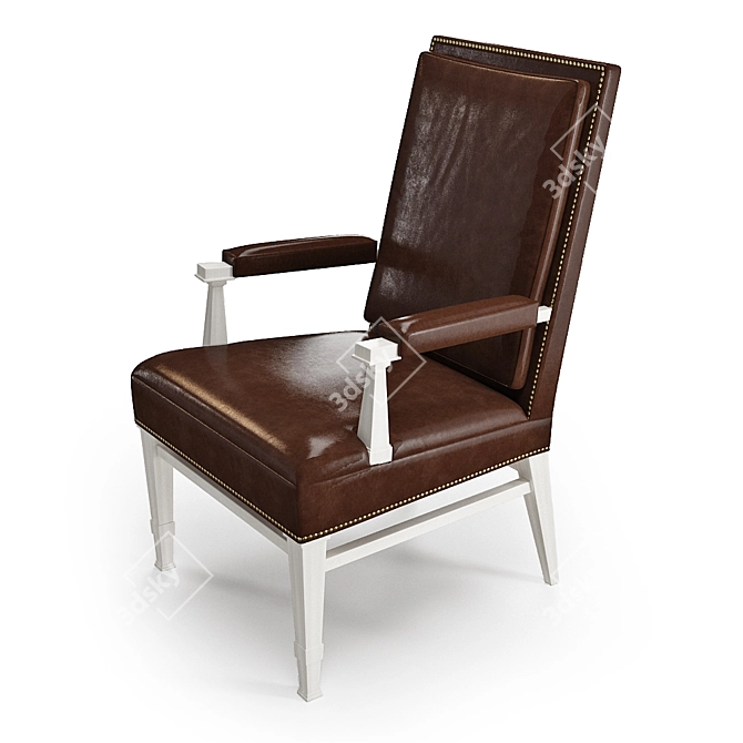 Elegant Sheffield Armchair by Hickory 3D model image 2