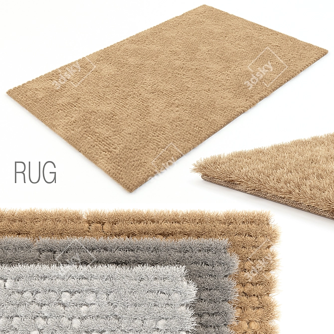 Luxury Saint Tropez Shag Rug 3D model image 1