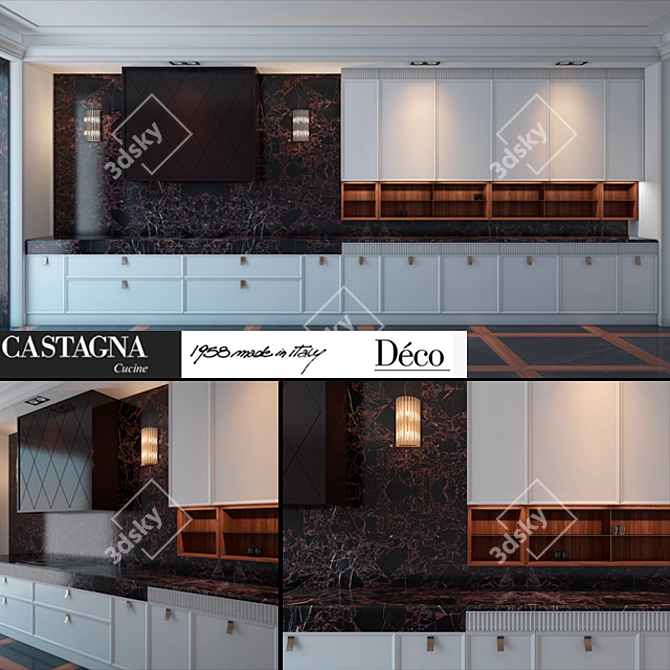 Castagna Cucine Deco: Elegant Art-Deco Kitchen 3D model image 1